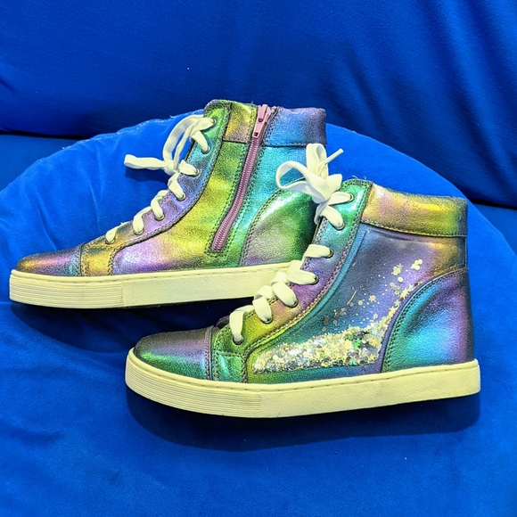 Justice Shoes Justice High Top Iridescent Sneakers 7 Poshmark
